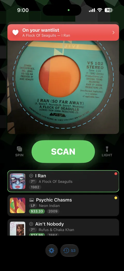 Wantlist alert banner